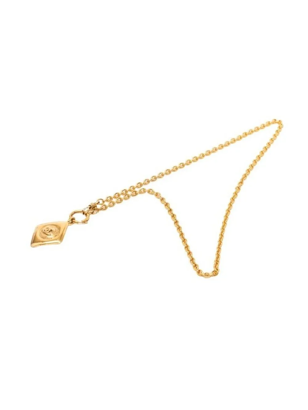 Chanel CC Logo Chain Pendant Diamond Gold Plated - Picture 3 of 6